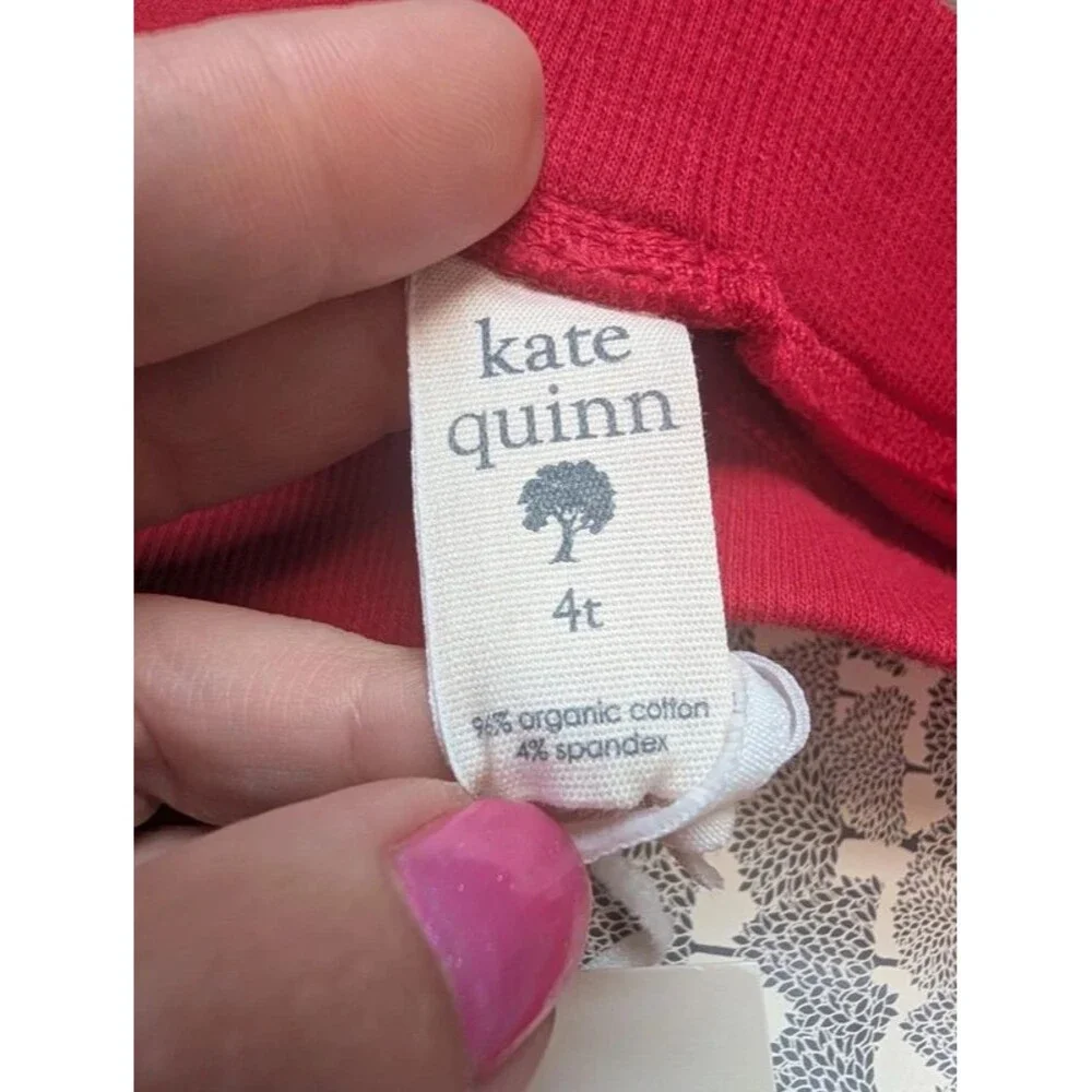 NWT Kate Quinn Red Ribbed Leggings, 4T (U1)